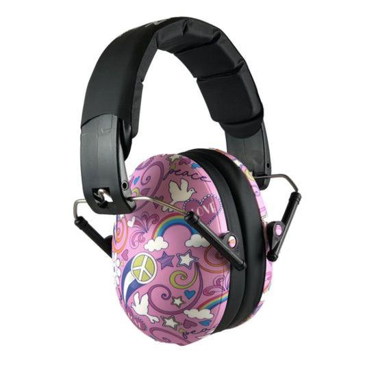 Banz Kids Earmuffs in the Peace pattern