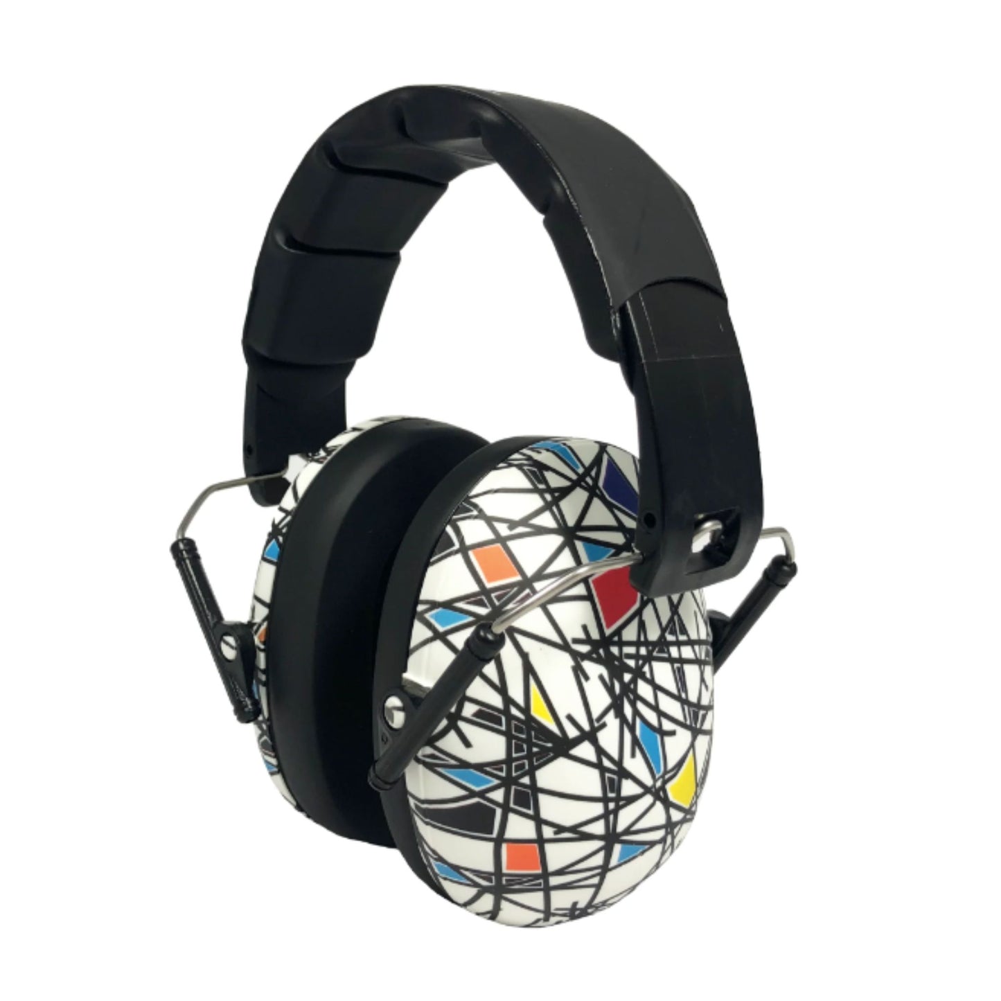 Banz Kids Earmuffs in the Squiggle pattern