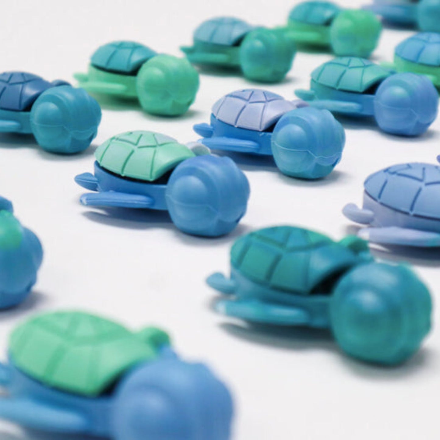 Colour variety of the Calm Buddi Turtle anxiety fidget toy in Ocean