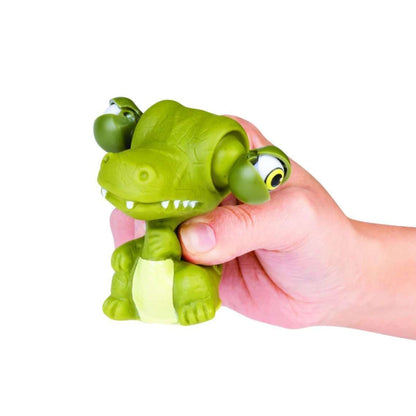 Hand squeezing Eye Popping Dino in Khaki