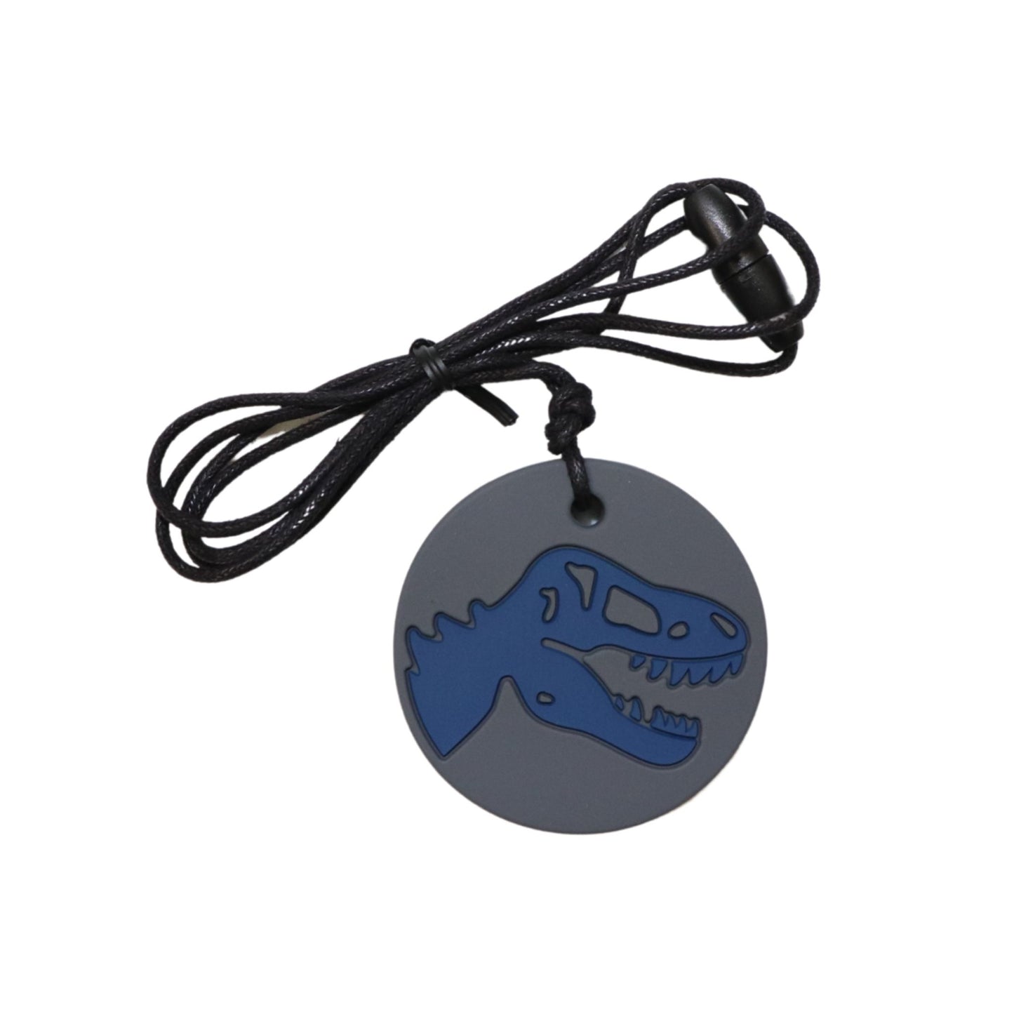 Jellystone Designs Chew Necklace Dino in Grey & Blue