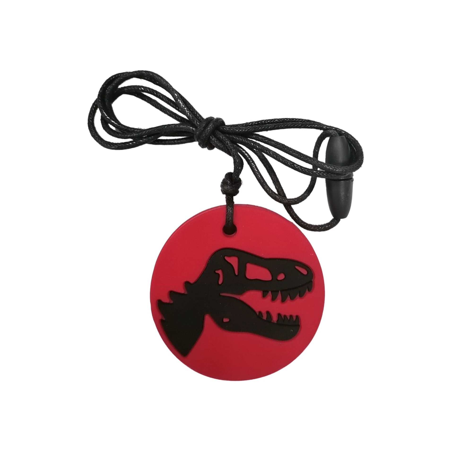 Jellystone Designs Chew Necklace Dino in Red & Black