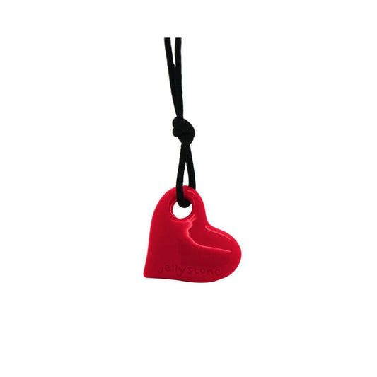 Jellystone Designs Chew Necklace Heart in Scarlet Red