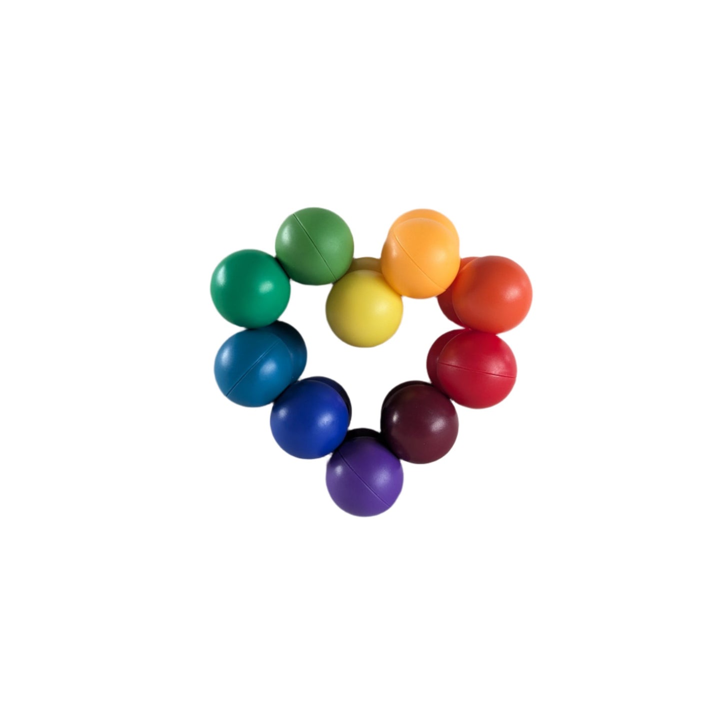 Rainbow Ball Fidget Toy in a heart shape