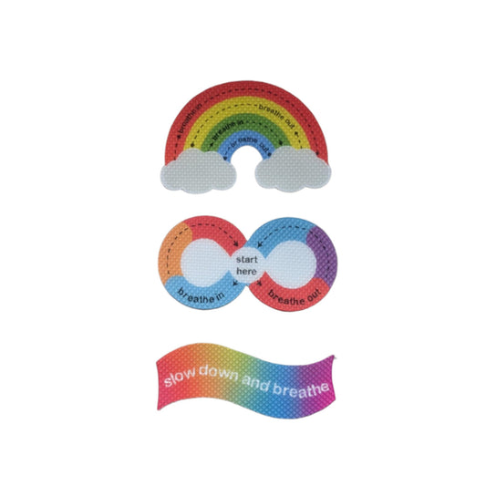 Rainbow Sensory Stickers in three designs, 3-pack