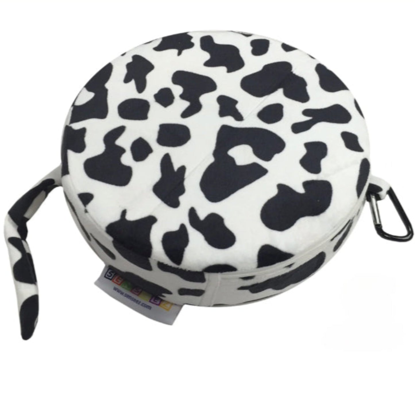 Senseez Vibrating Cushion, Touchables in the Furry Cow design showing the clip