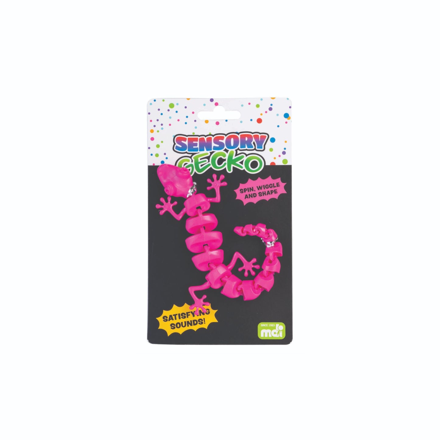 Sensory Gecko Fidget Articulated ASMR in Pink with packaging