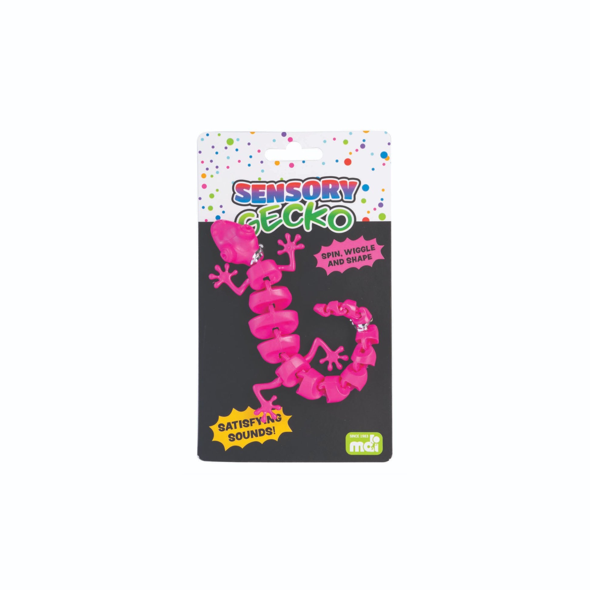 Sensory Gecko Fidget Articulated ASMR in Pink with packaging