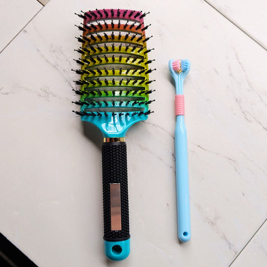 Sensory Self Care Kit with Sensory Smoother Hairbrush and Tri-sided Sensory Toothbrush