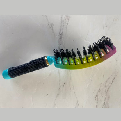 Side view of a Sensory Smoother Hairbrush in Rainbow