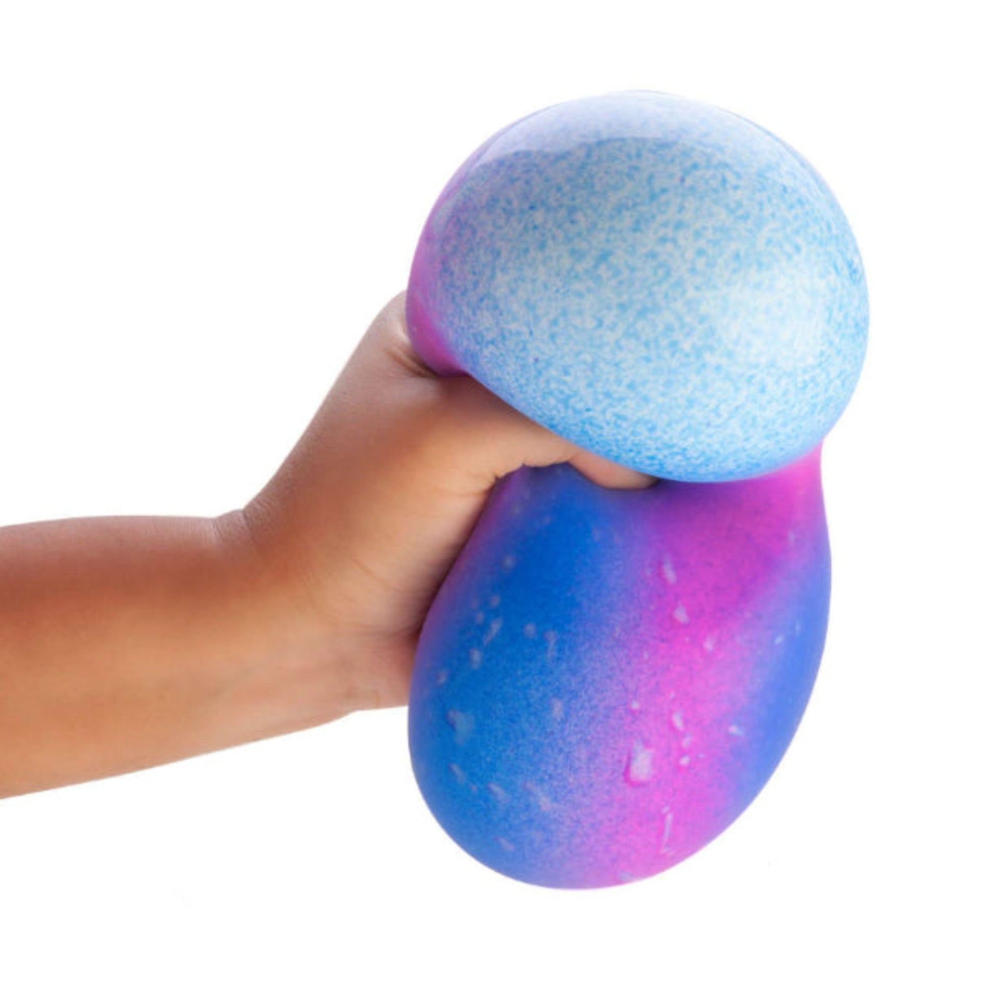 Person squeezing a Smooshos Jumbo Galaxy Ball Stress Ball