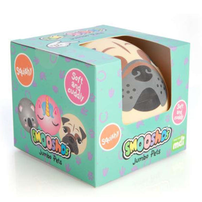 Smoosho's Jumbo Pug Stress Ball in packaging box