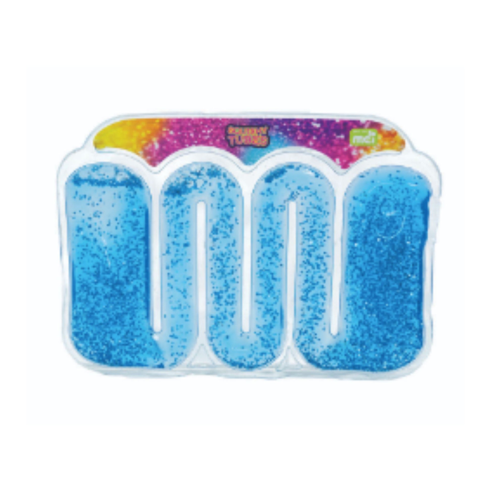 Squishy Tubes sensory tubes filled with blue glitter