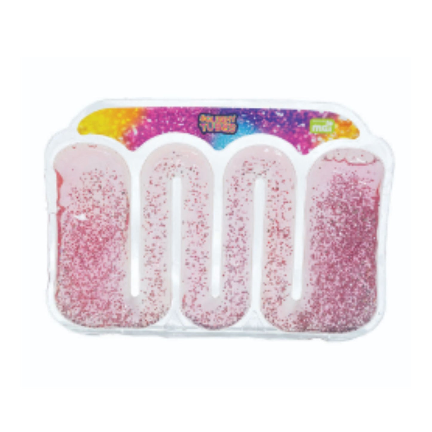 Squishy Tubes sensory tubes filled with pink glitter