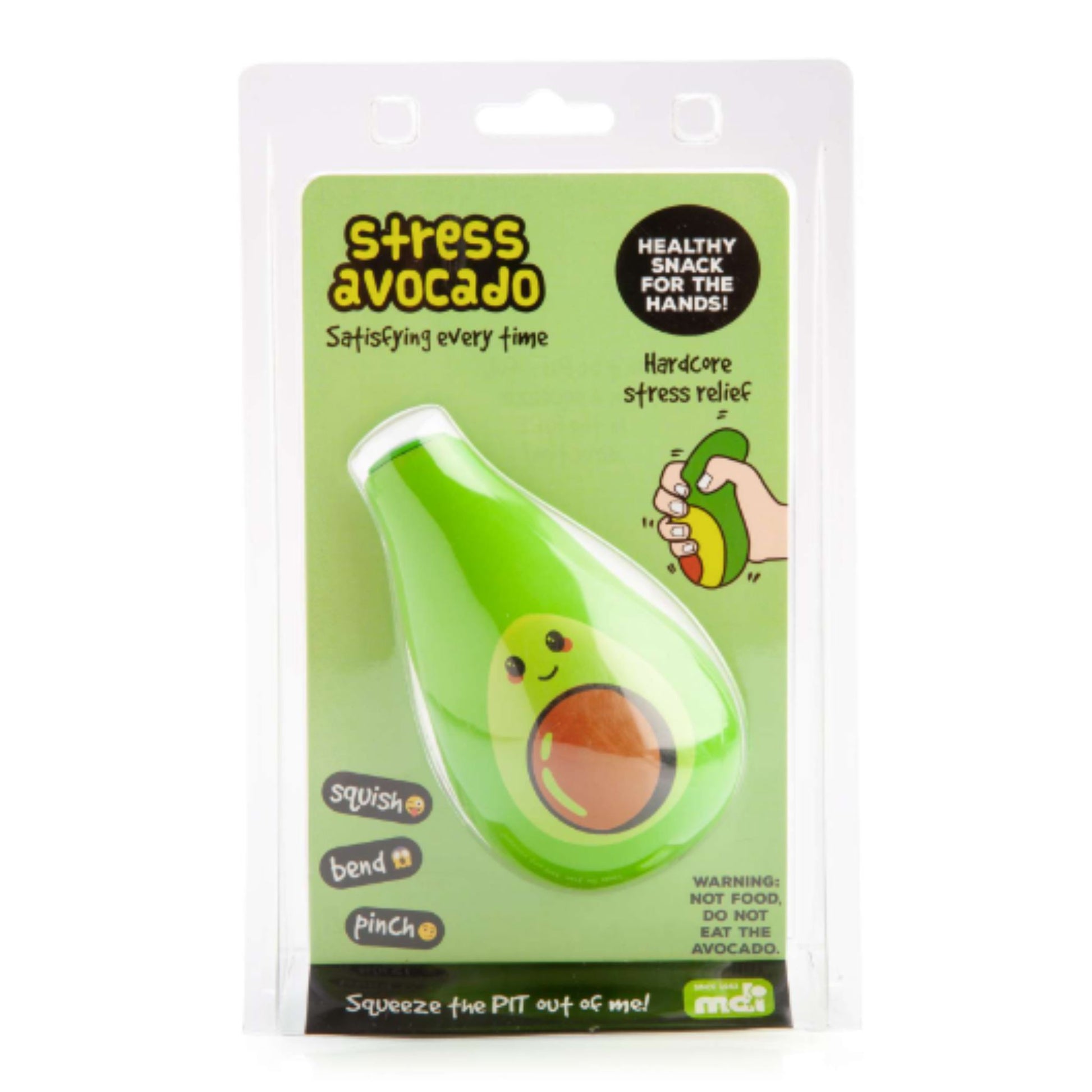 Stress Avocado stress relief toy in packaging