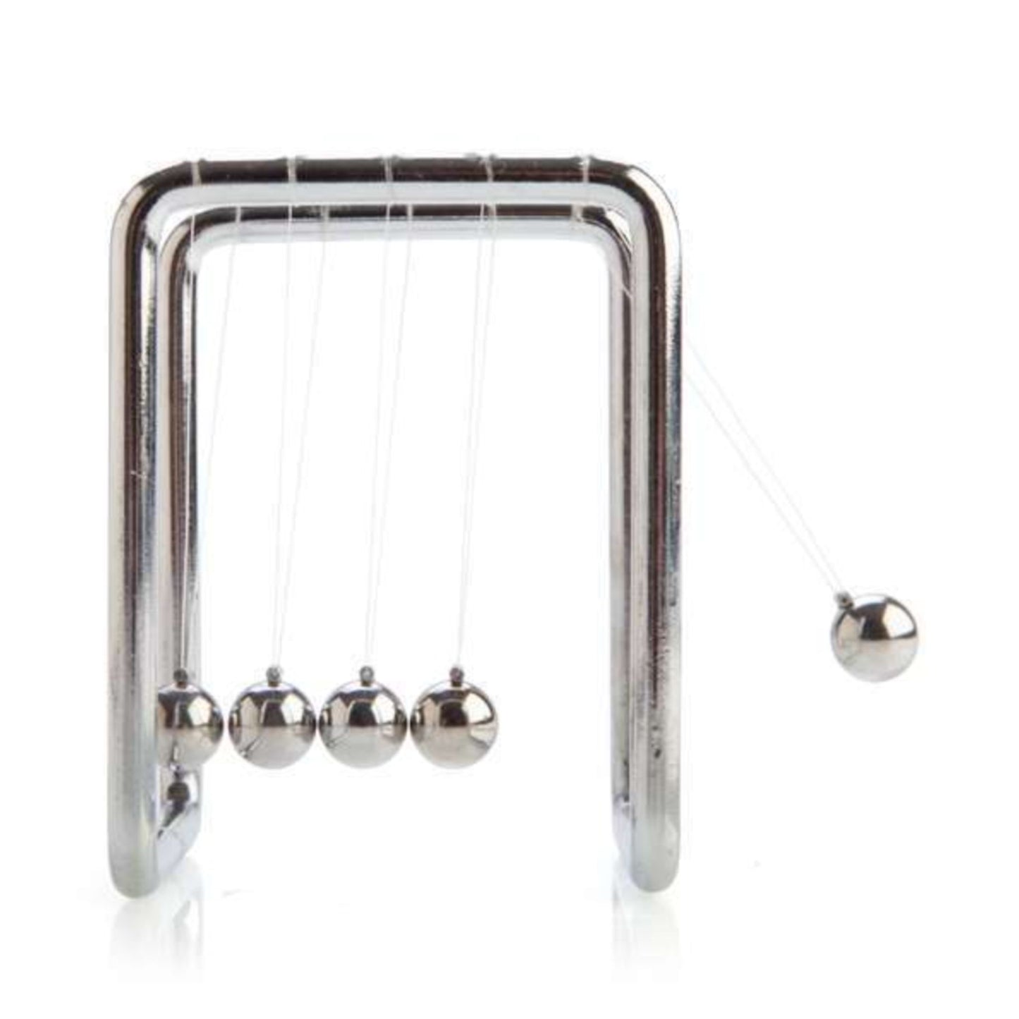 Side view of Worlds Smallest Newtons Cradle stainless steel sensory toy