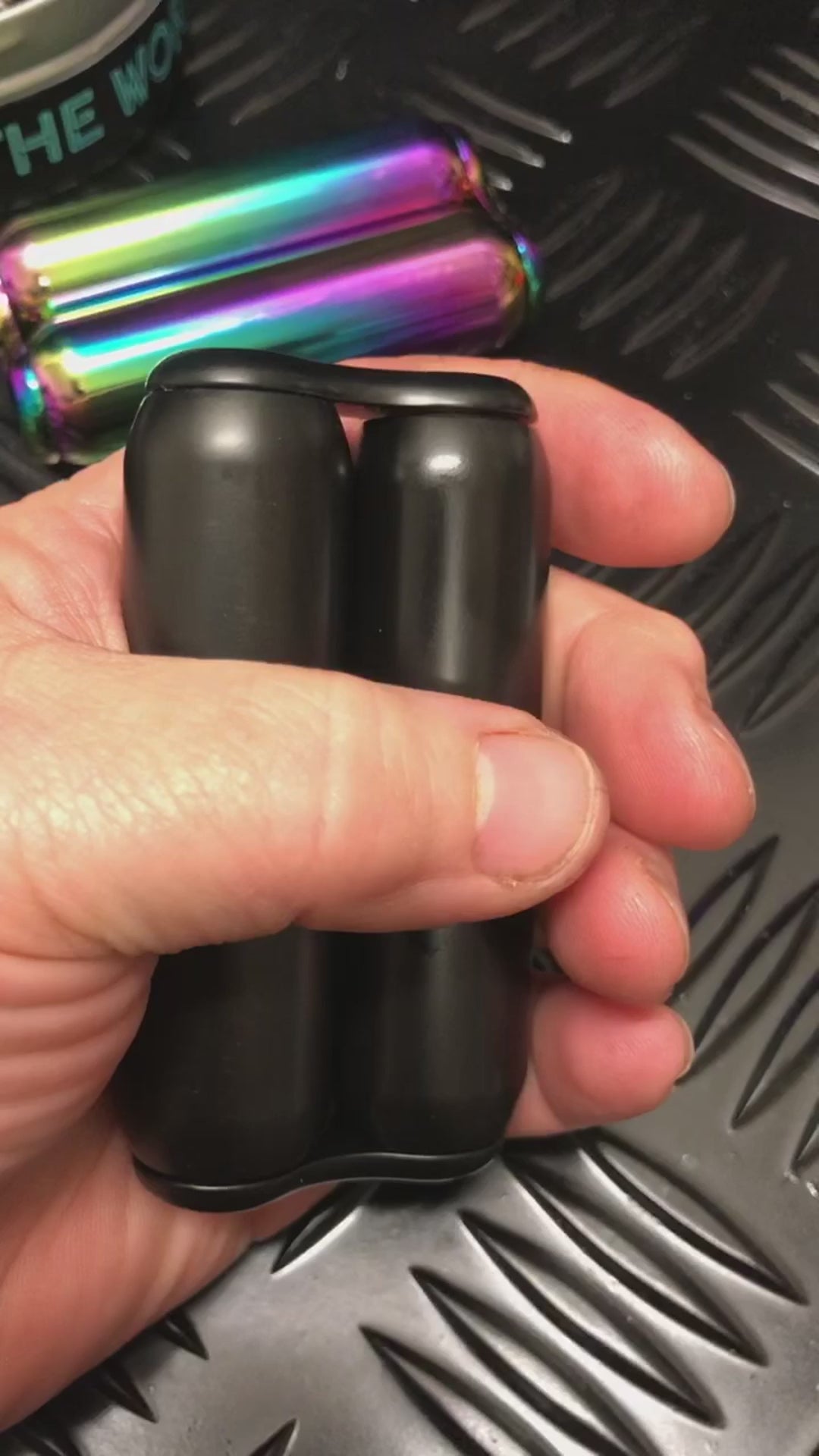 Demonstration of Smooth Black 180 gram Hand Fidget Roller by Kaiko